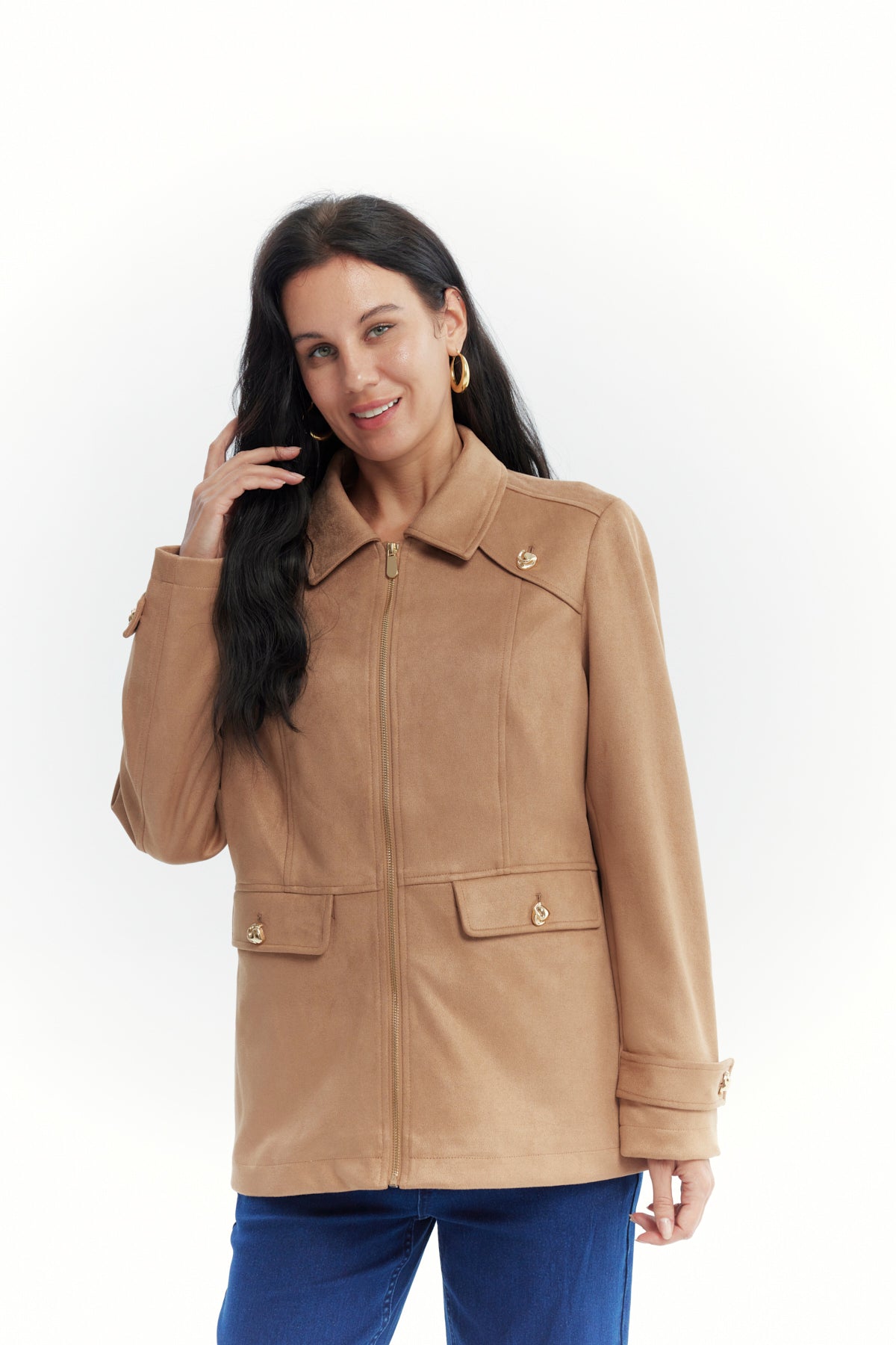 Chaqueta Mujer Slim Camel