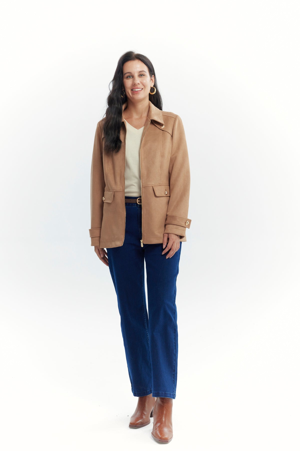 Chaqueta Mujer Slim Camel