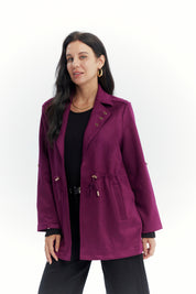 Chaqueta Mujer Regular Guinda