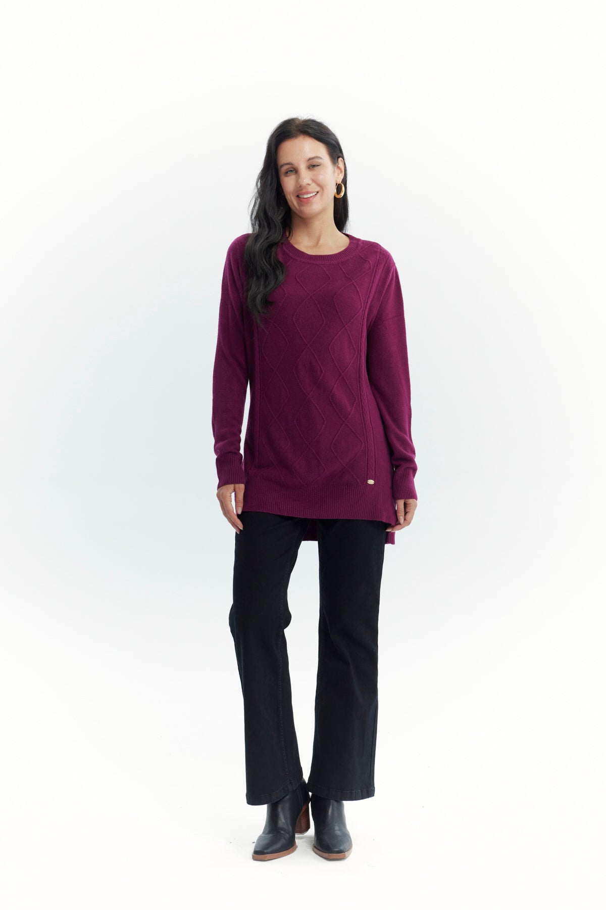 Sweater Mujer Regular Guinda