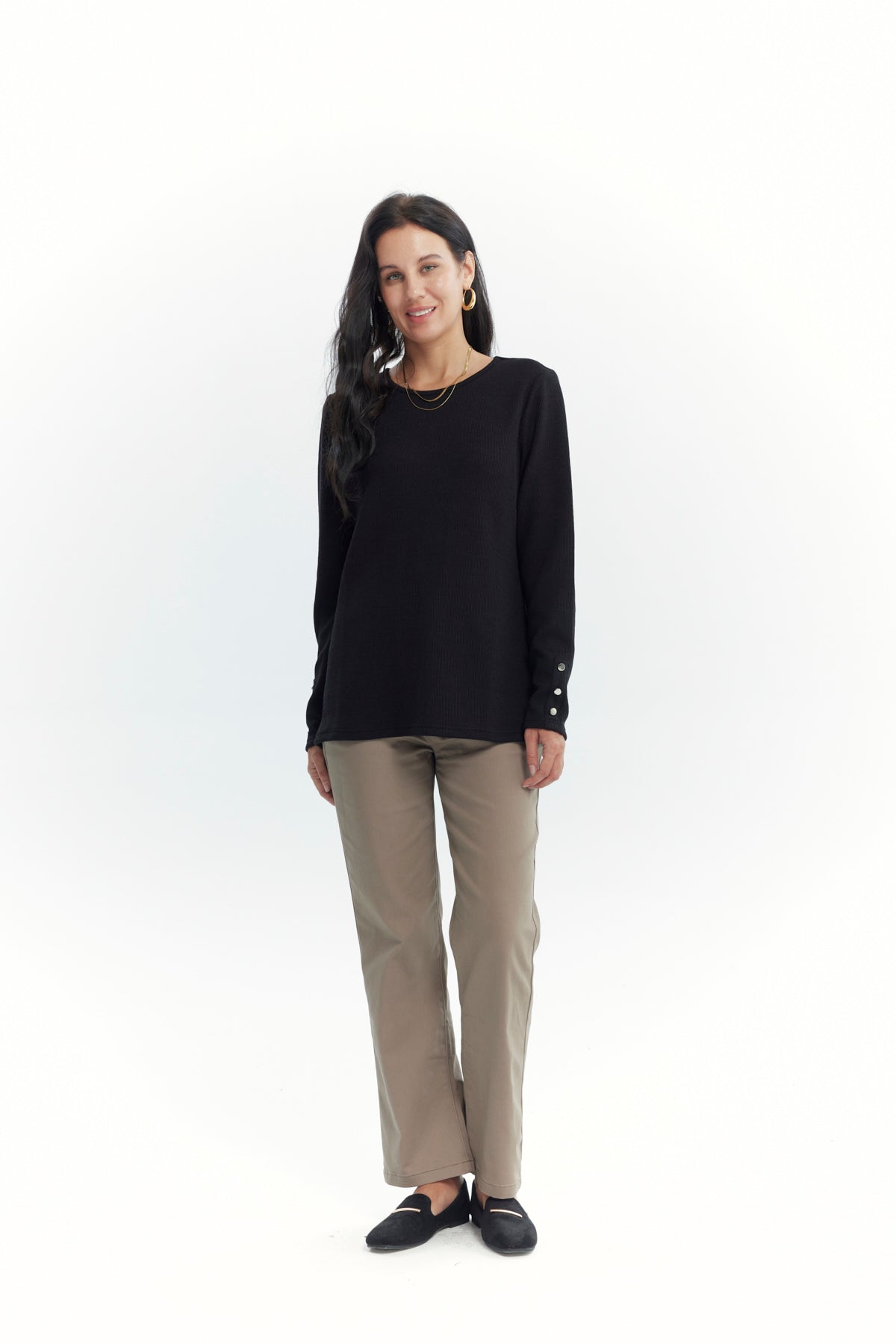 Sweater Mujer Regular Negro