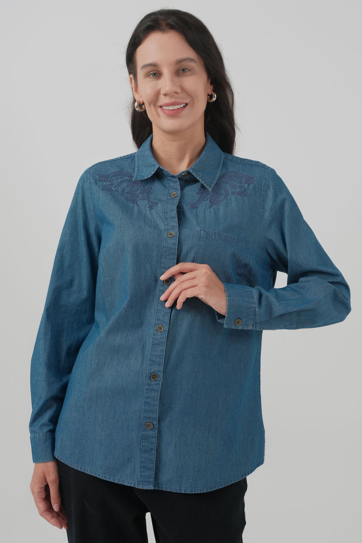 Blusa Mujer Regular Azul Oscuro