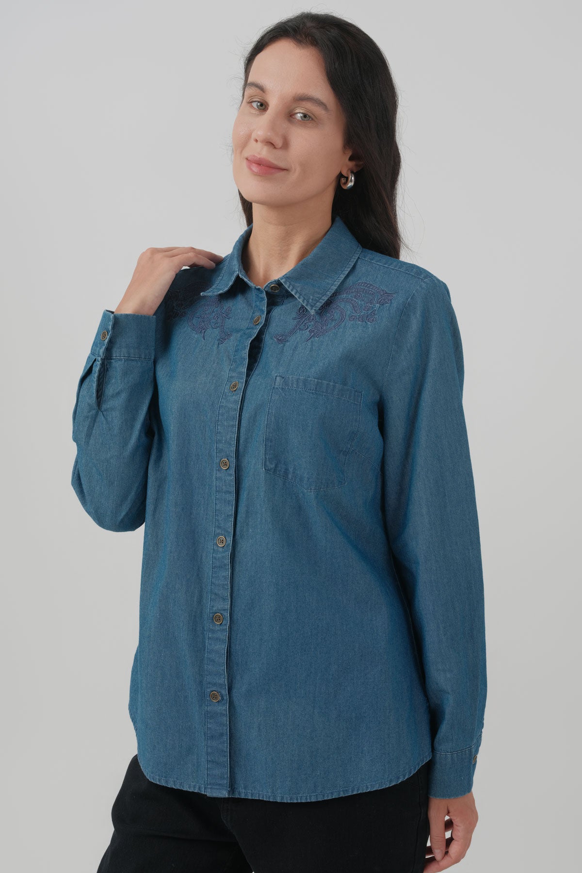Blusa Mujer Regular Azul Oscuro