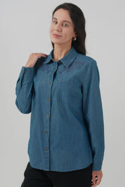 Blusa Mujer Regular Azul Oscuro