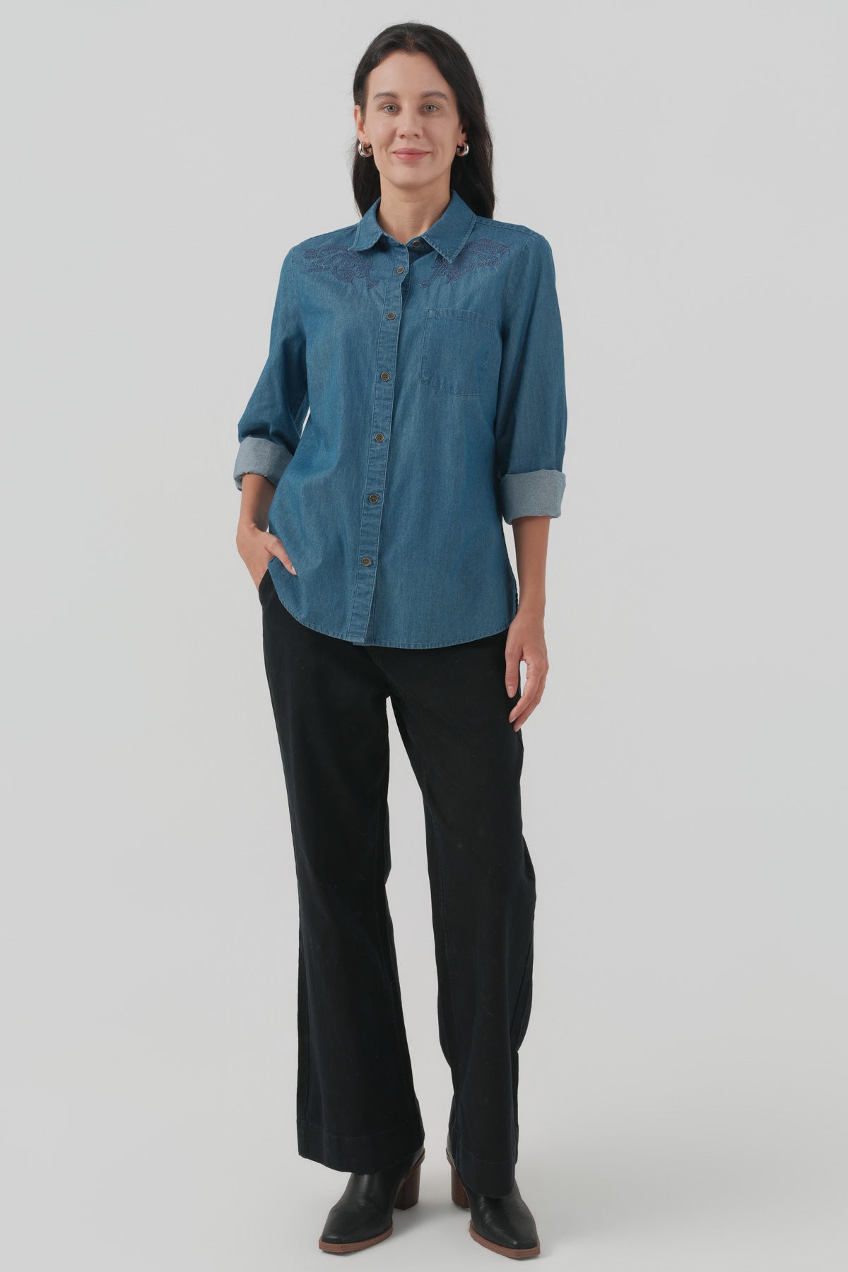 Blusa Mujer Regular Azul Oscuro