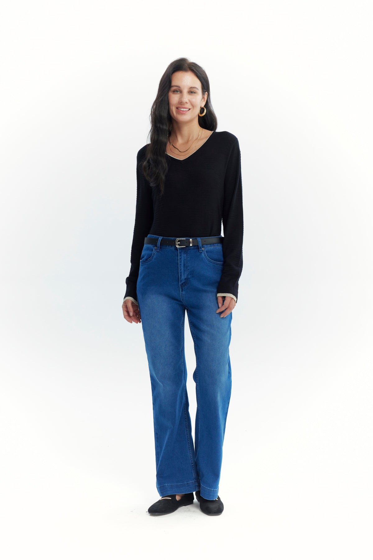 Jeans Mujer Flare Azul