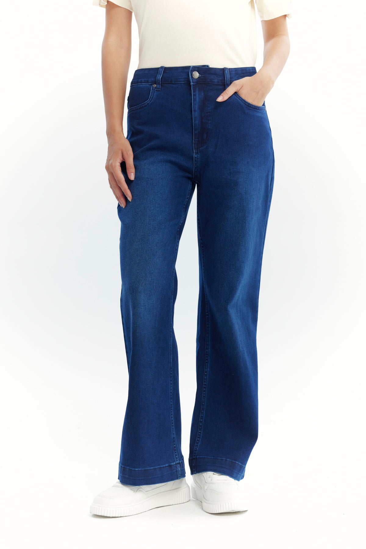 Jeans Mujer Flare Azul Oscuro