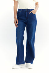 Jeans Flare Mujer Azul Oscuro