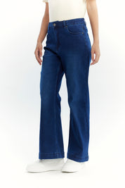 Jeans Mujer Flare Azul Oscuro