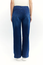 Jeans Mujer Flare Azul Oscuro