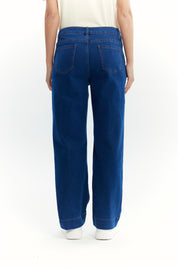 Jeans Mujer Calce Recto Azul Oscuro