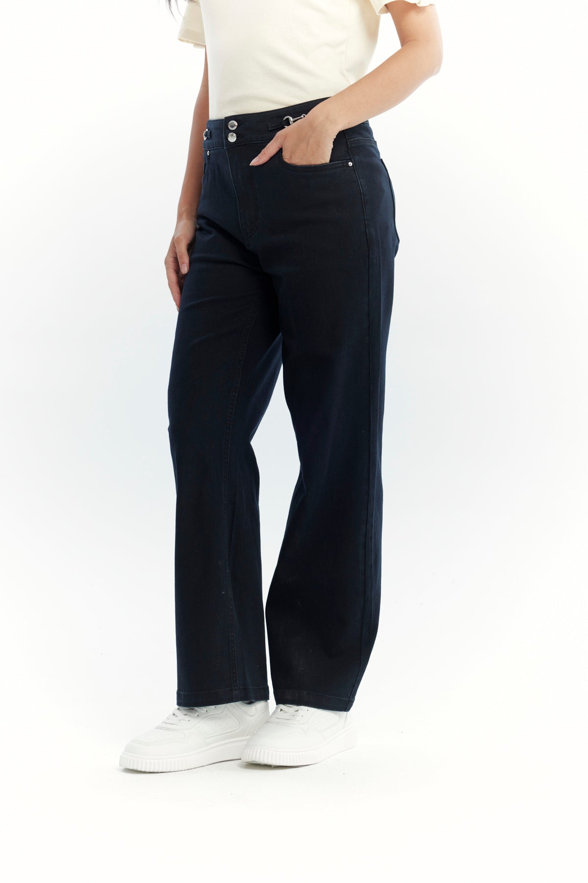 Jeans Calce Recto Mujer Negro