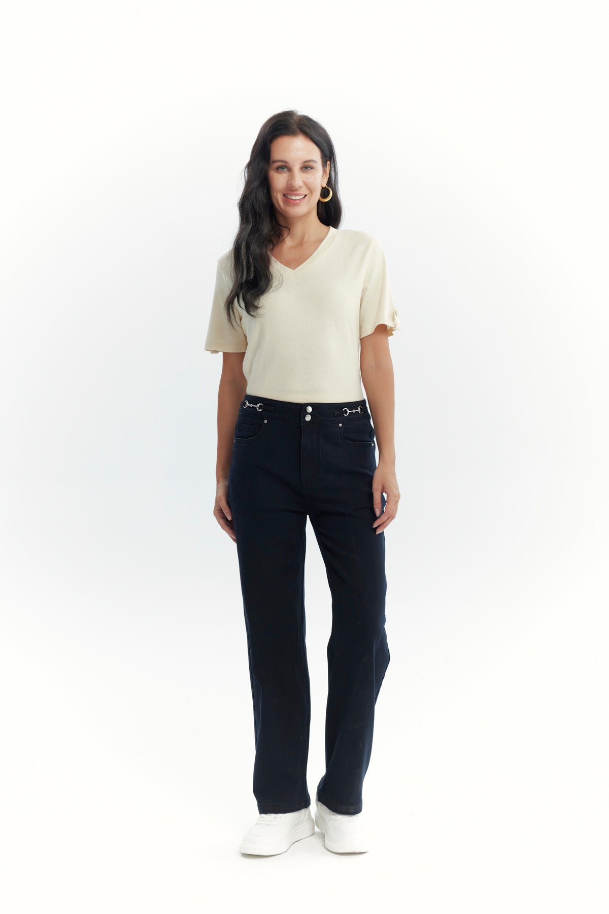 Jeans Calce Recto Mujer Negro