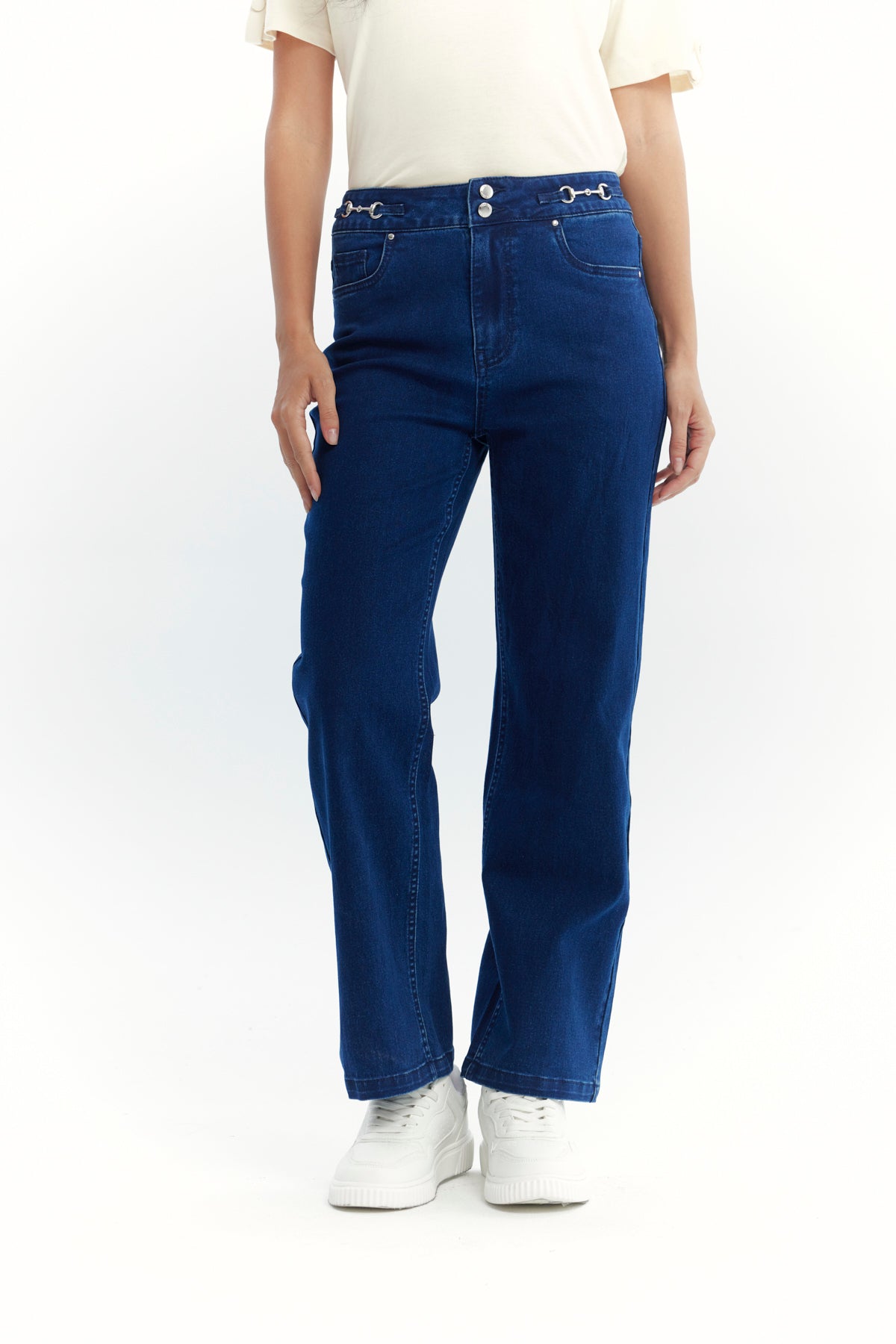Jeans Calce Recto Mujer Azul