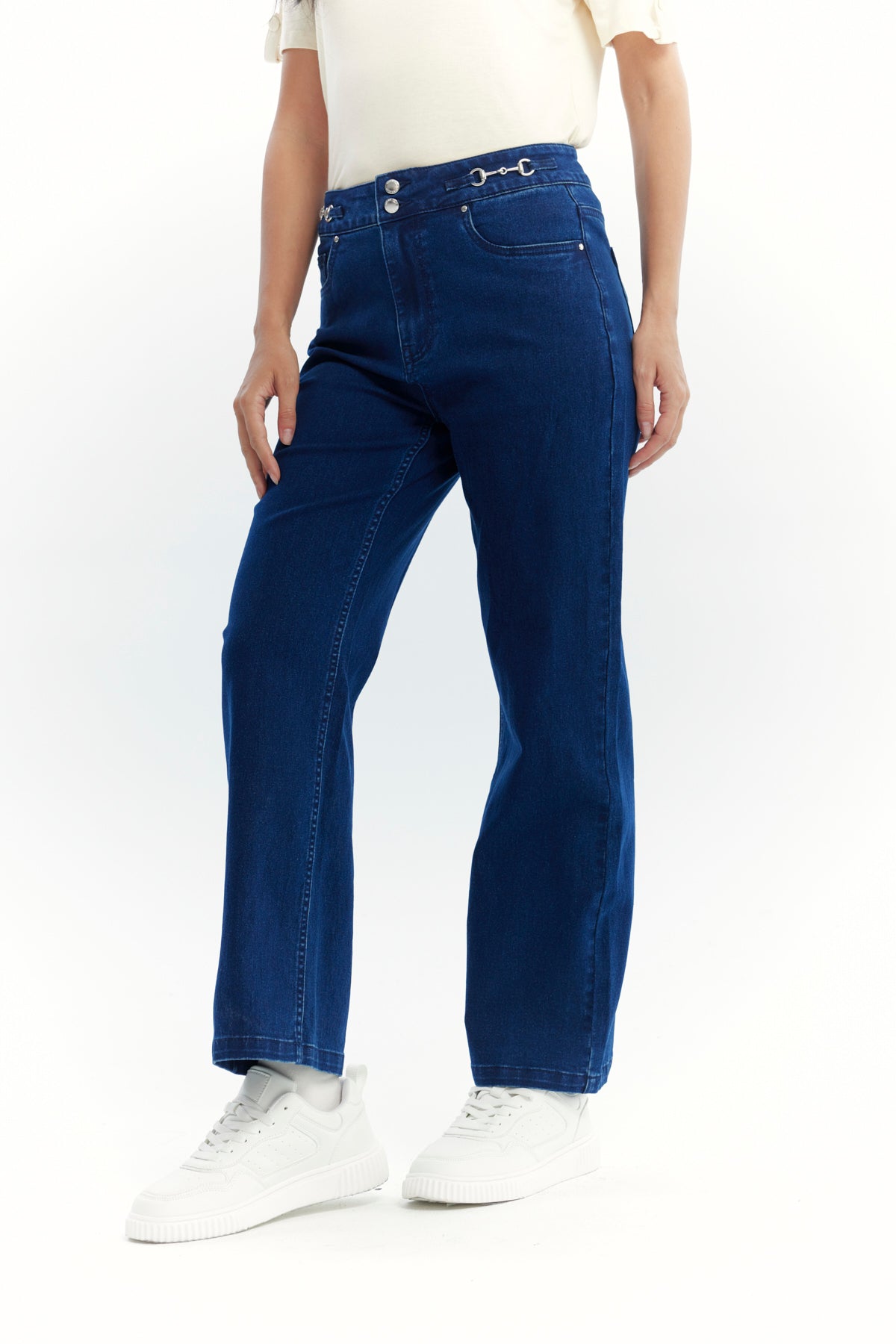 Jeans Calce Recto Mujer Azul