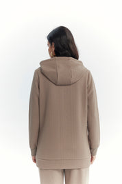 Polerón Mujer Slim Cuello Con Cierre Beige