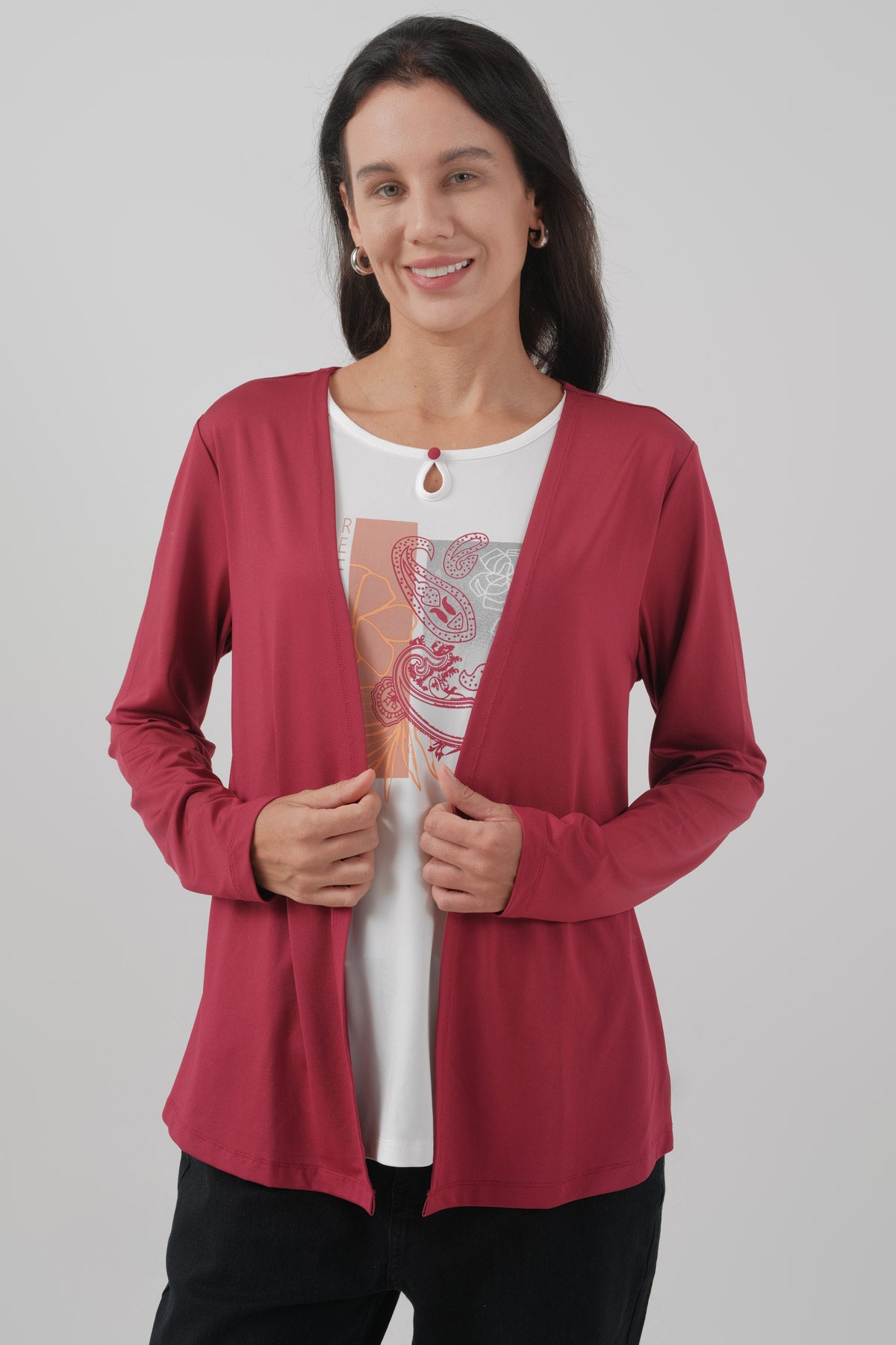 Polera Mujer Regular Burdeo