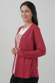 Polera Mujer Regular Burdeo