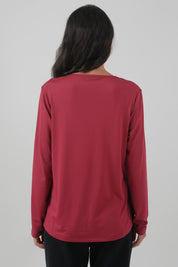Polera Mujer Regular Burdeo