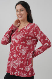 Polera Mujer Regular Burdeo