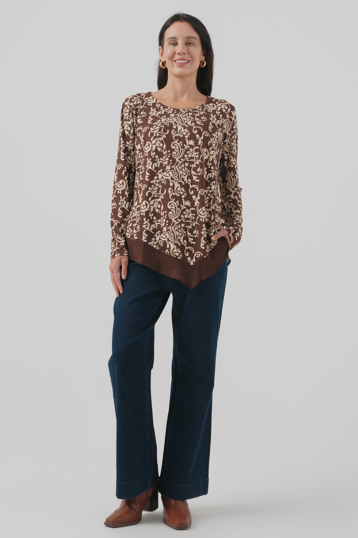 Polera Mujer Regular Café
