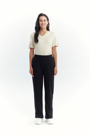 Pantalón Buzo Mujer Calce Recto Negro