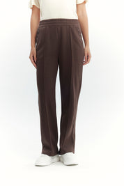 Pantalón Buzo Mujer Calce Recto Chocolate