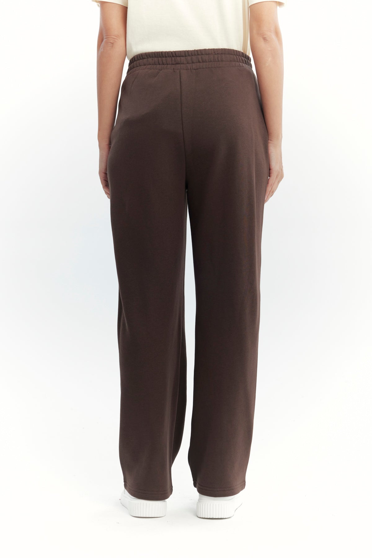Pantalón Buzo Mujer Calce Recto Chocolate