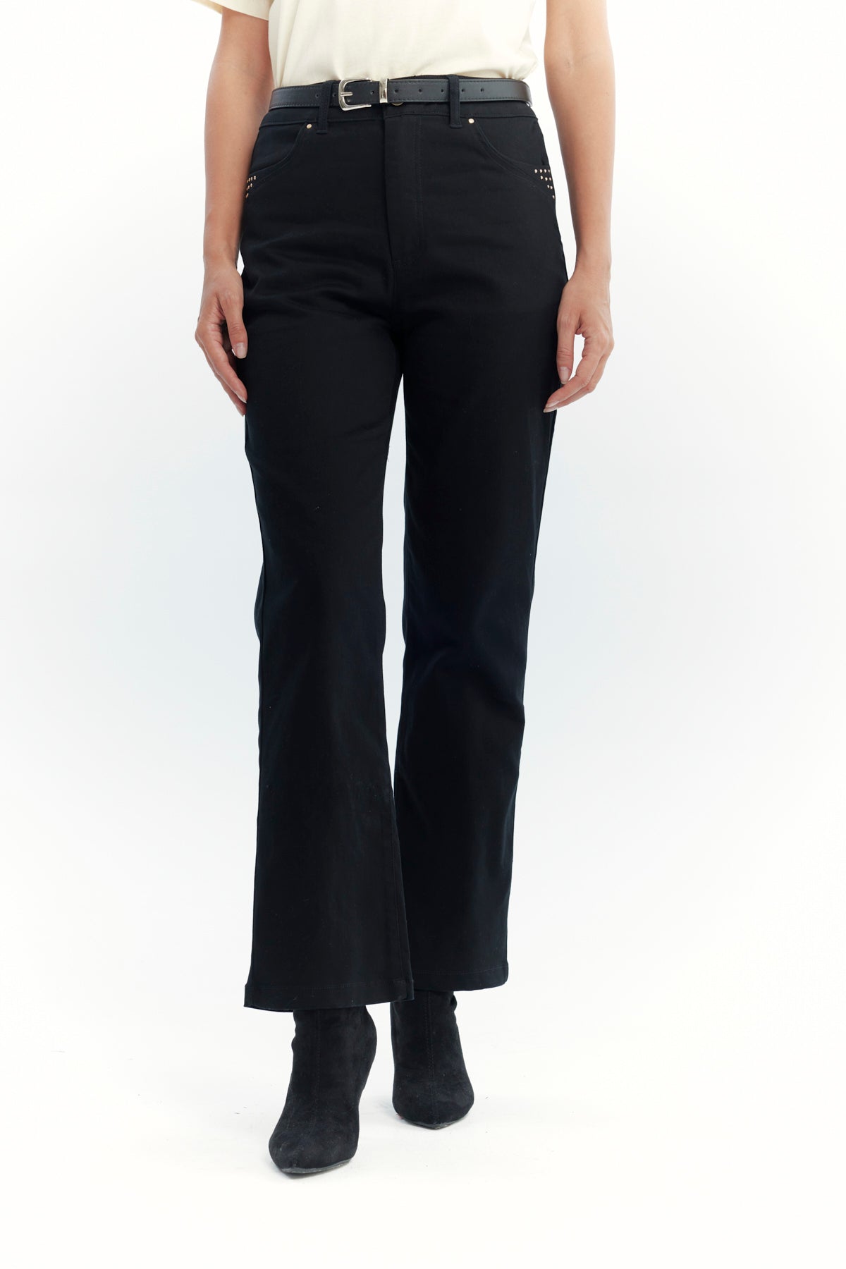 Pantalón Mujer Calce Recto Negro