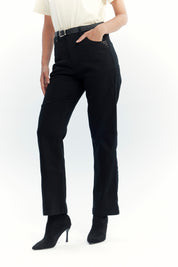 Pantalón Mujer Calce Recto Negro
