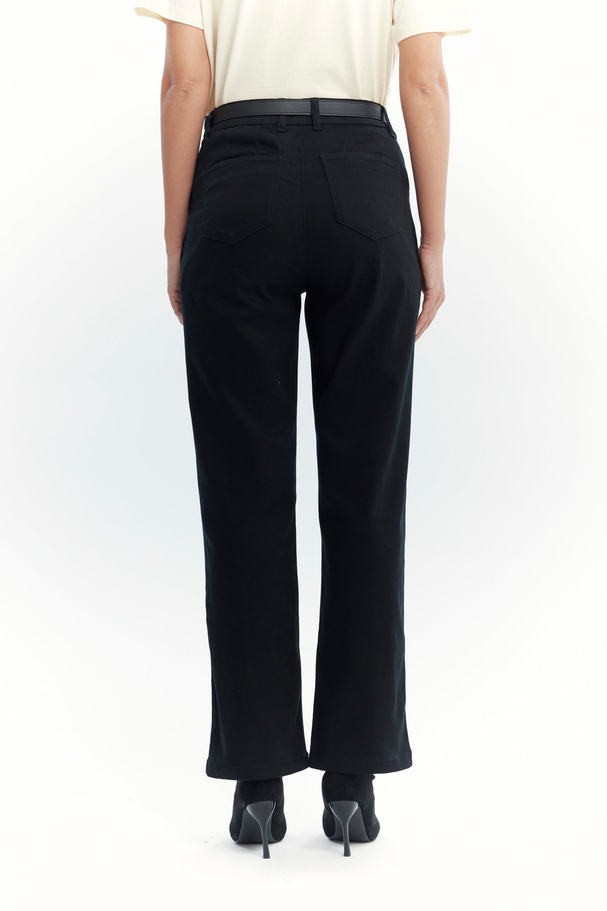 Pantalón Mujer Calce Recto Negro
