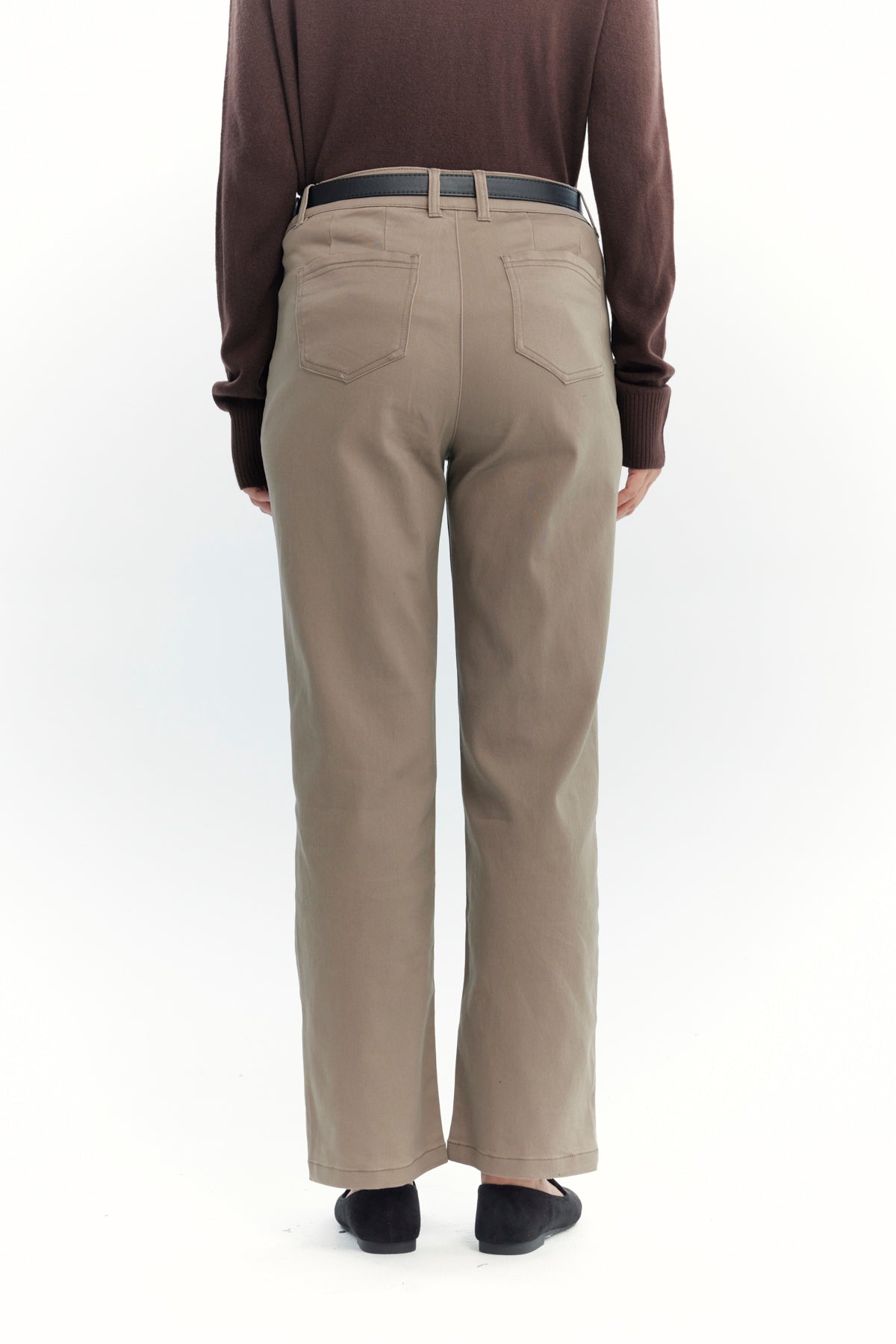 Pantalón Mujer Calce Recto Beige