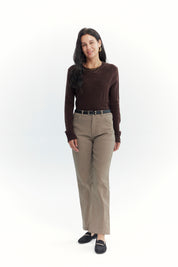 Pantalón Mujer Calce Recto Beige