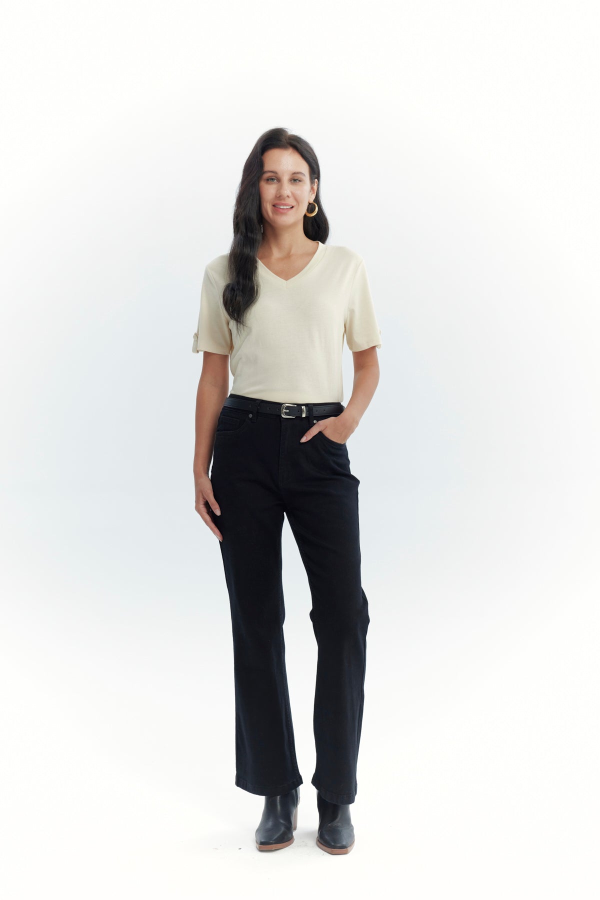 Jeans Mujer Flare Negro
