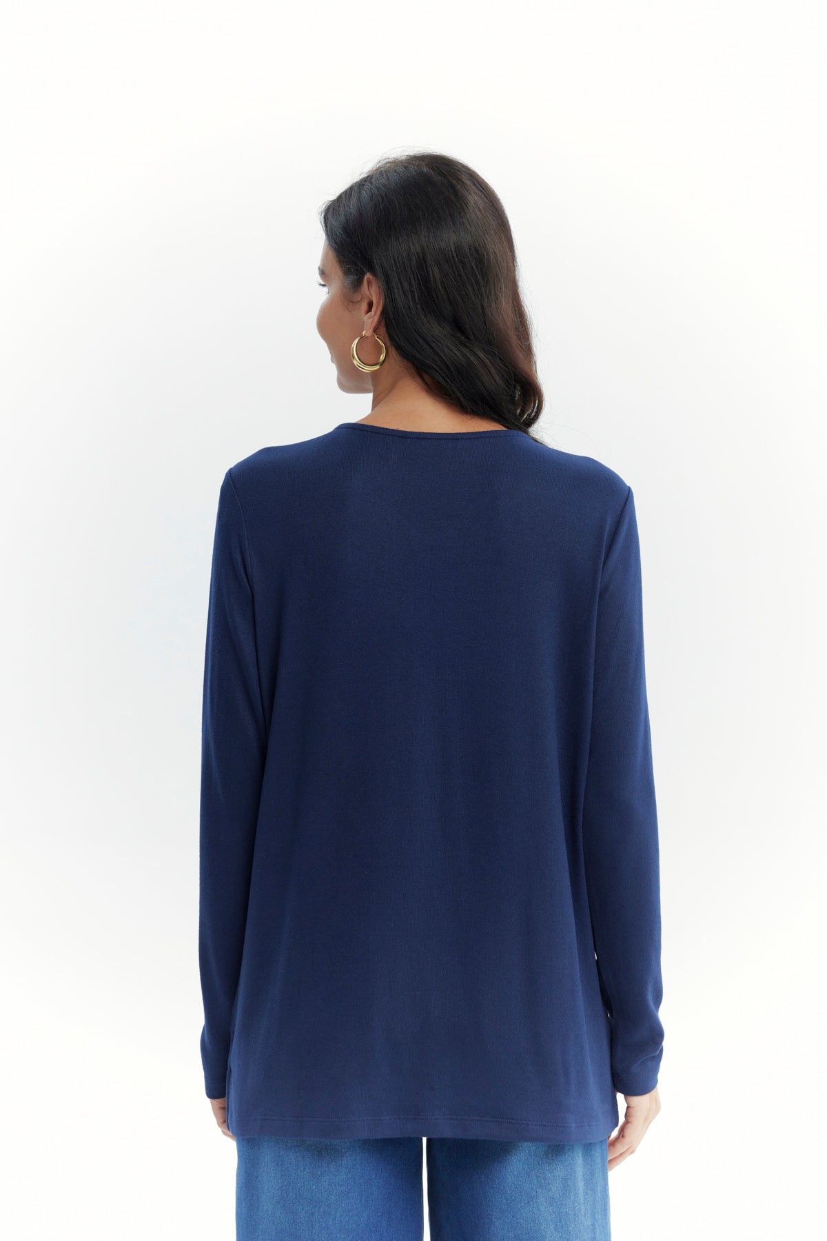 Polera Mujer Slim Azul Oscuro