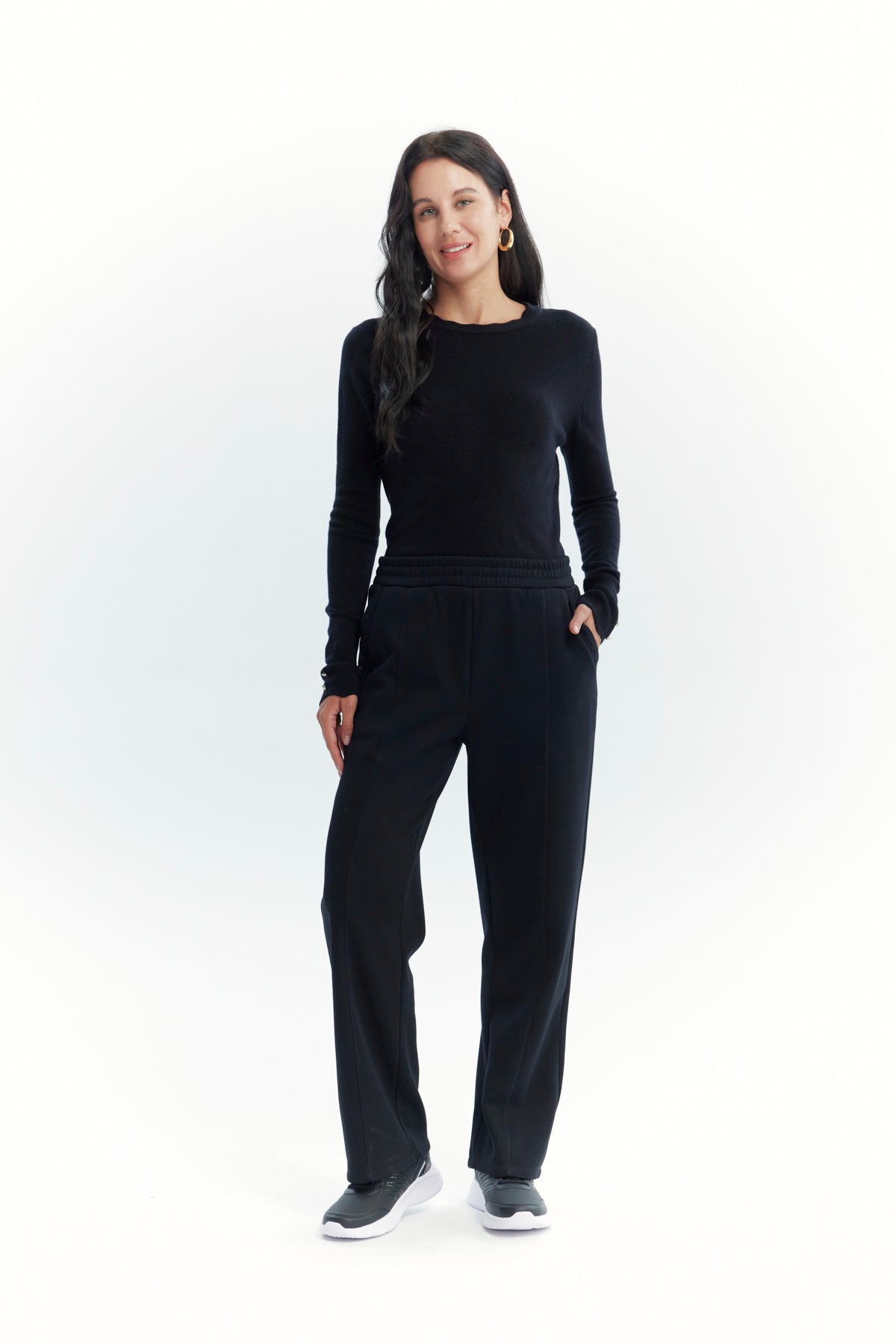Pantalón Mujer Calce Recto Negro