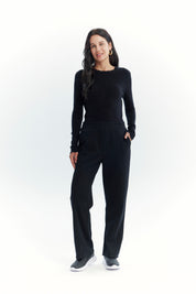 Pantalón Mujer Calce Recto Negro