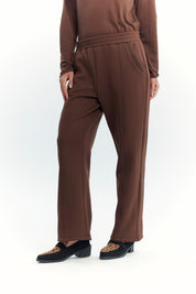 Pantalón Mujer Calce Recto Café