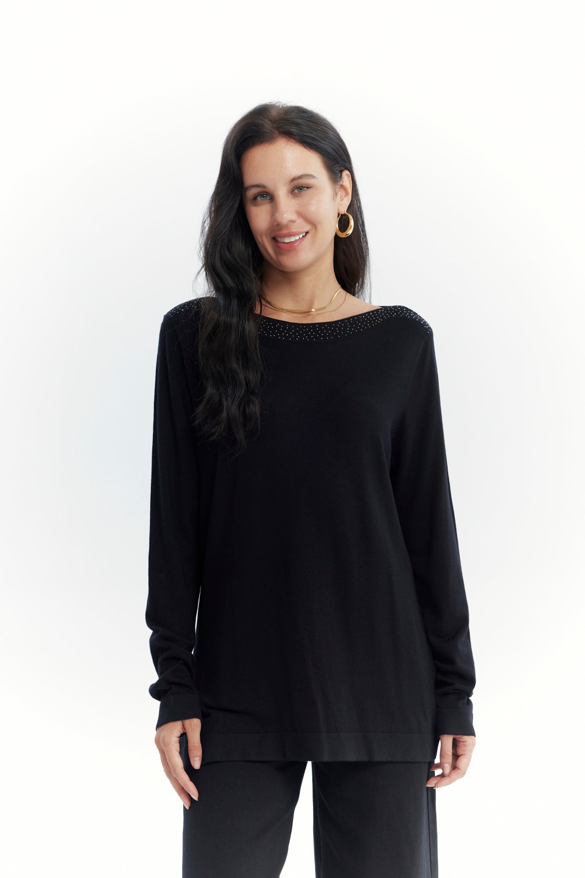 Sweater Mujer Regular Negro