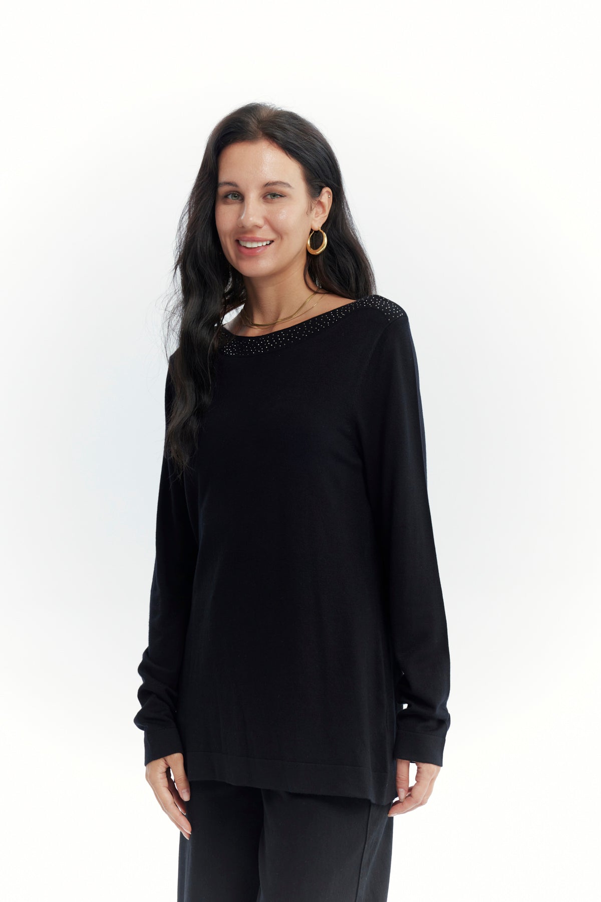 Sweater Mujer Regular Negro