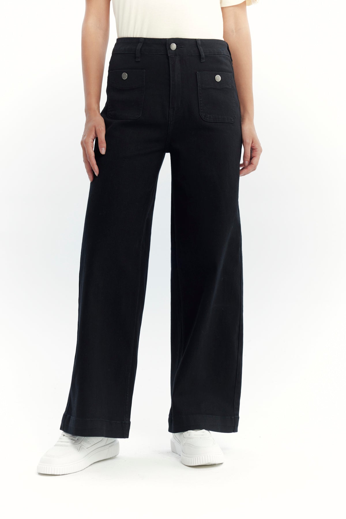 Jeans Mujer Wide Leg Negro
