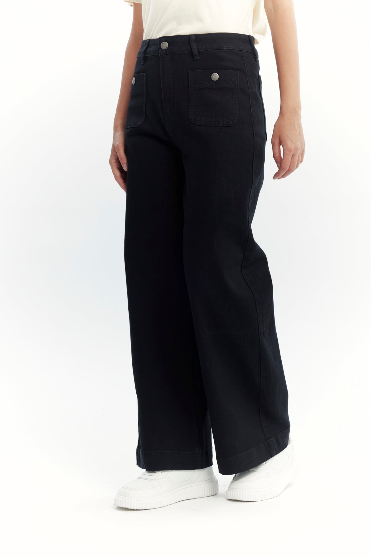 Jeans Mujer Wide Leg Negro