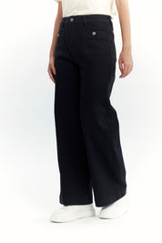 Jeans Mujer Wide Leg Negro