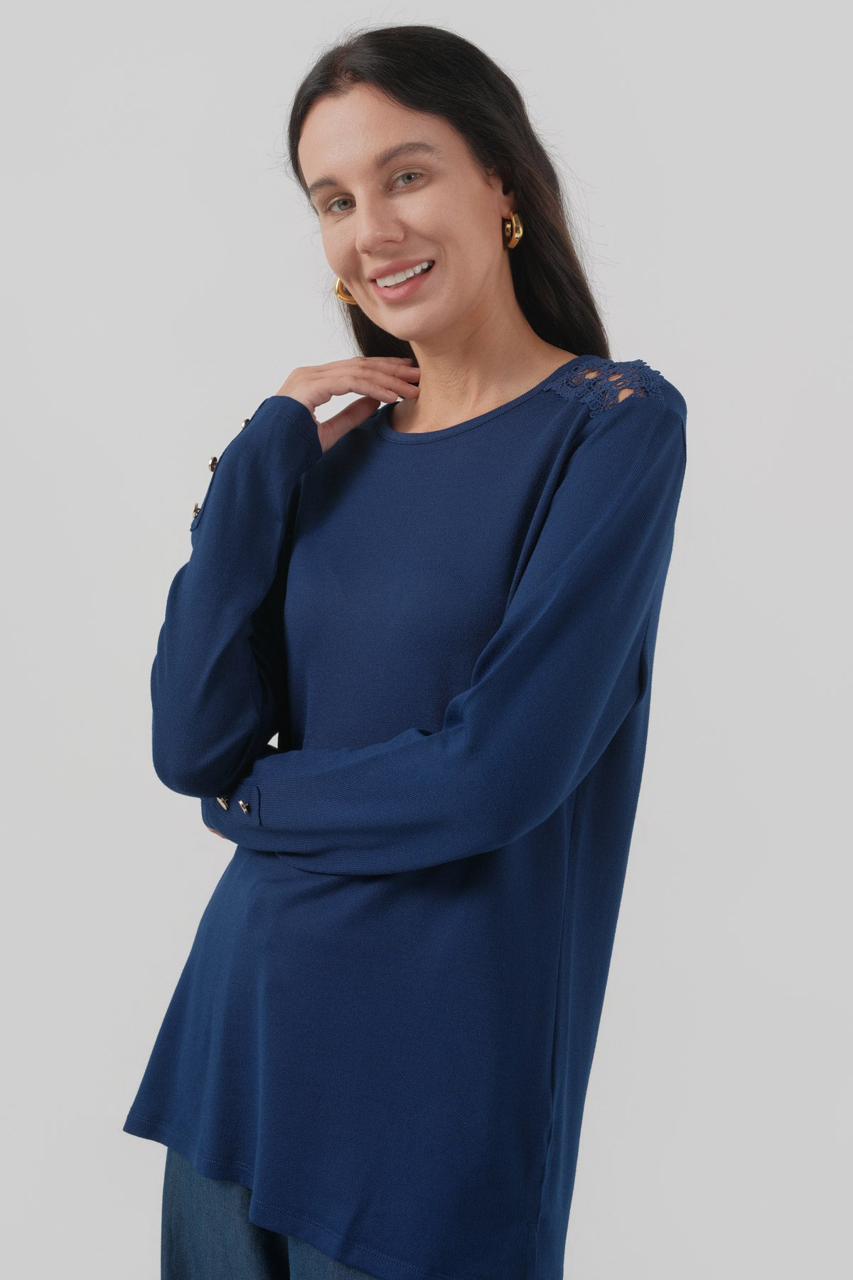 Sweater Mujer Regular Azul