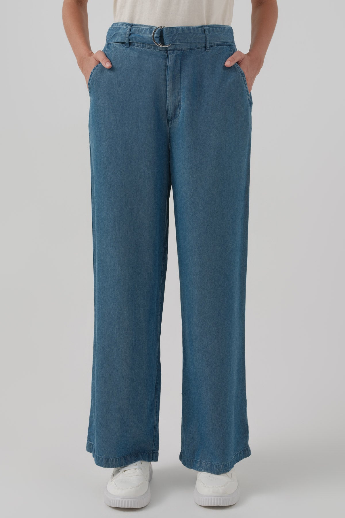 Jeans Straight Mujer Azul Claro