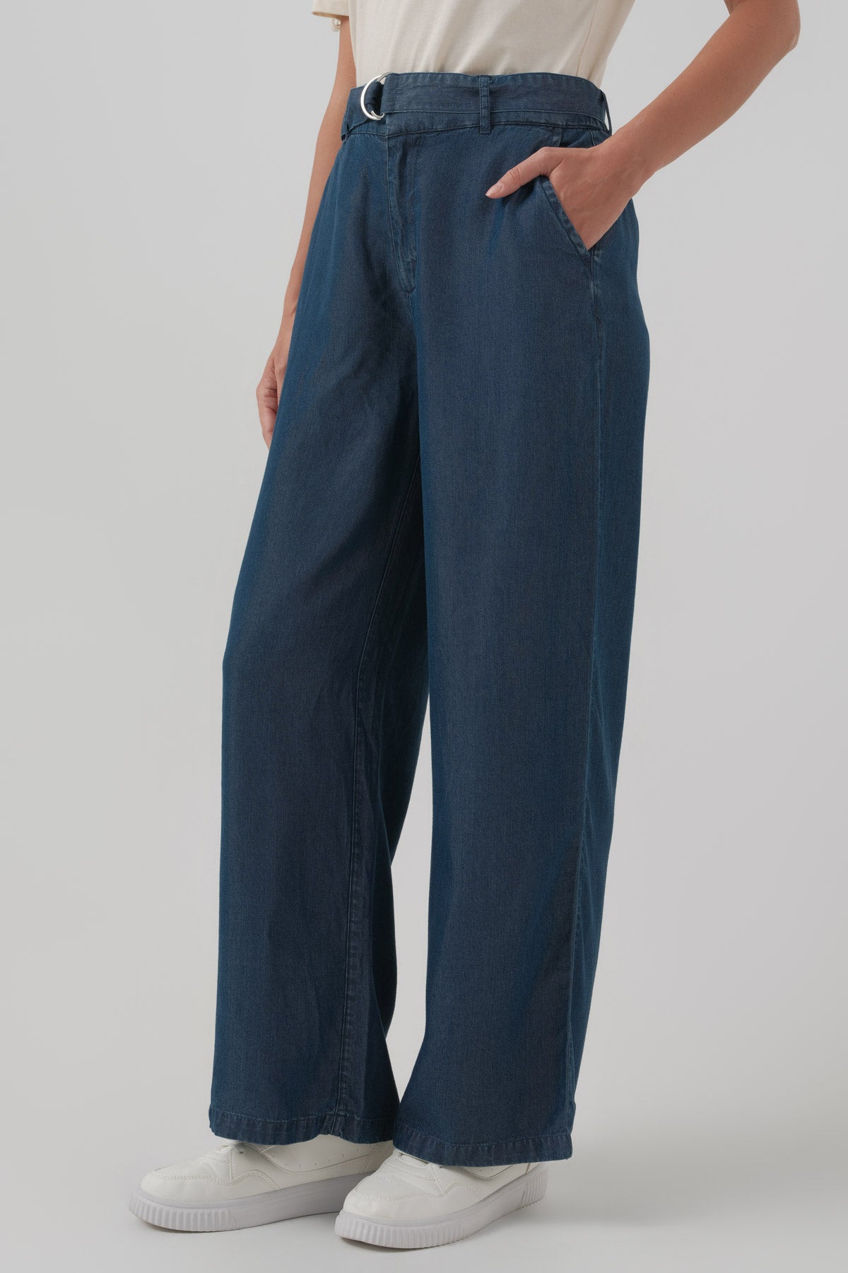 Jeans Straight Mujer Azul Oscuro