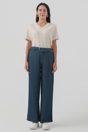 Jeans Straight Mujer Azul Oscuro