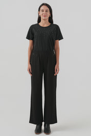 Pantalón Buzo Mujer Calce Recto Negro