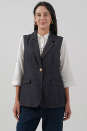 Blazer Regular Mujer Azul