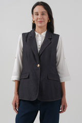Blazer Regular Mujer Azul